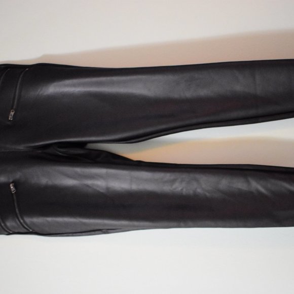 Black photo leather leggings - Picture 3 of 3